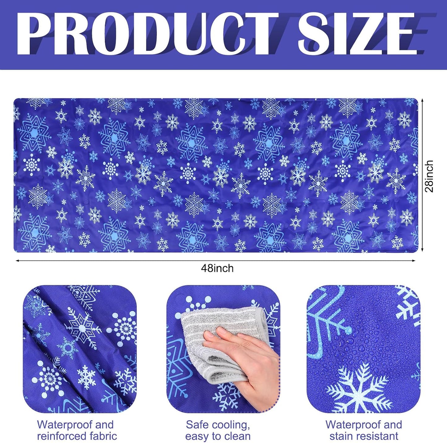 Drydiet Cooling Pad Mat for Bed Cooling Mattress Pad Gel for Sleep, Summer Hot Flashes, Adult, Pets, No Water or Electricity Required(Plain,48 x 28 Inch,Light Blue)