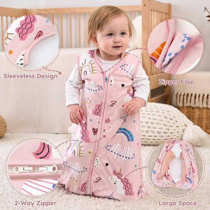Yoofoss Baby Sleep Sack Baby Wearable Blanket 100% Cotton 2-Way Zipper Toddler Sleeping Sack