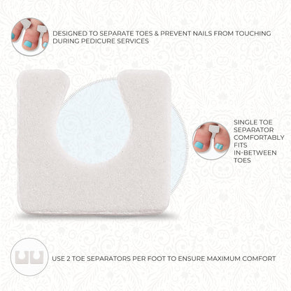 ForPro Sole Toe Separators - Black Luxurious Foam Separators - Individual Toe Separators for Pedicures â€“ 144-Count
