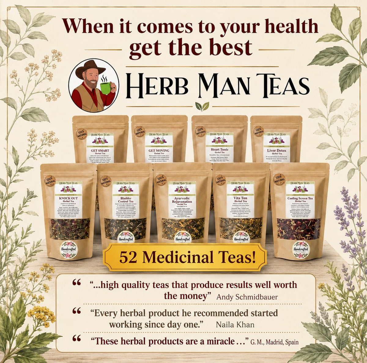 SLEEPING TEA – Knock-Out Blend with Valerian Root plus California Poppy and Hops for Deep Relaxation – Premium Organic Tea by Master Herbalist Khabir – Non-GMO, No Additives