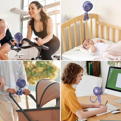 Momcozy 8000mAh Portable Stroller Fan | 27H Ultra-long Battery Life