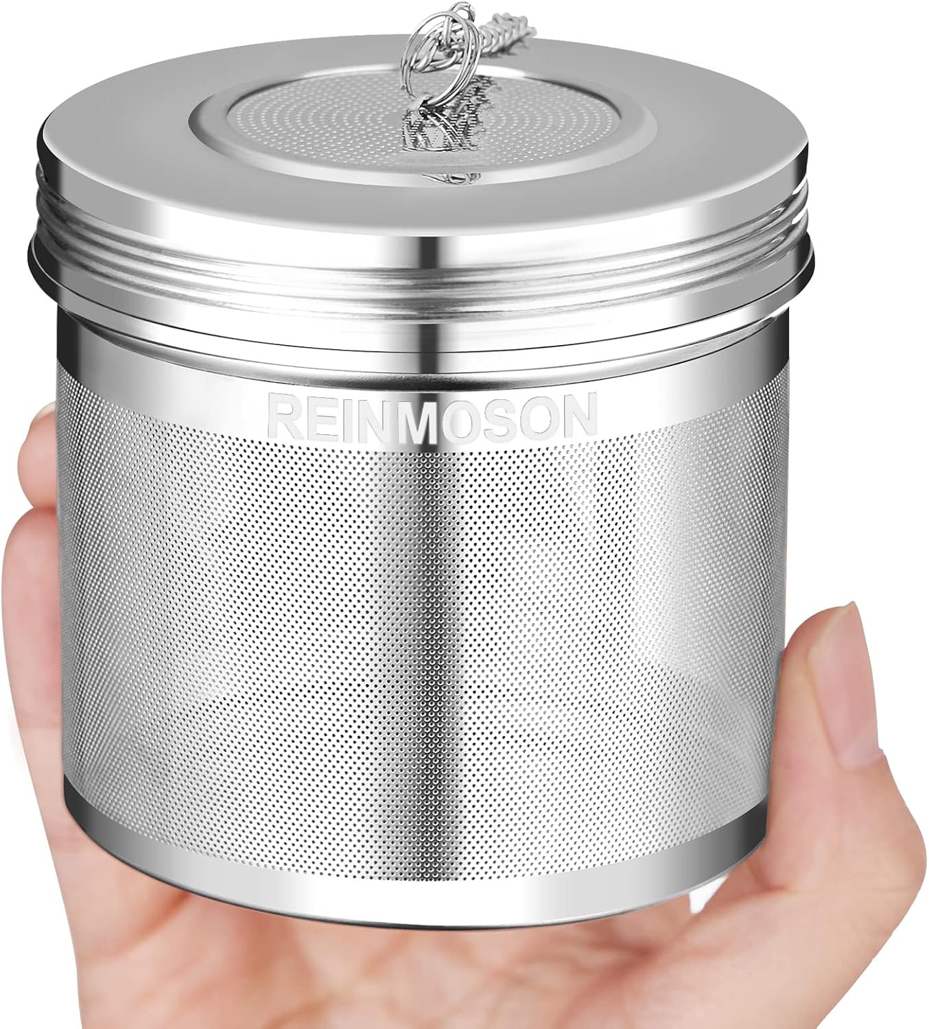 2 Pack Reinmoson Large Tea Infuser for Loose Tea & Spice Infuser for Cooking, 2.1” x 2.9” Extra Fine Mesh Large Tea Strainers, 304 Stainless Steel Loose Leaf Tea Steeper for Black Tea, Rooibos, etc