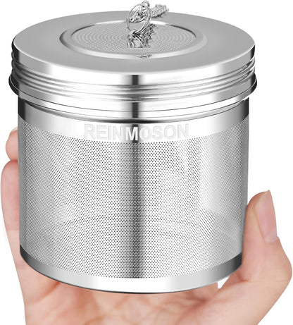 2 Pack Reinmoson Large Tea Infuser for Loose Tea & Spice Infuser for Cooking, 2.1” x 2.9” Extra Fine Mesh Large Tea Strainers, 304 Stainless Steel Loose Leaf Tea Steeper for Black Tea, Rooibos, etc