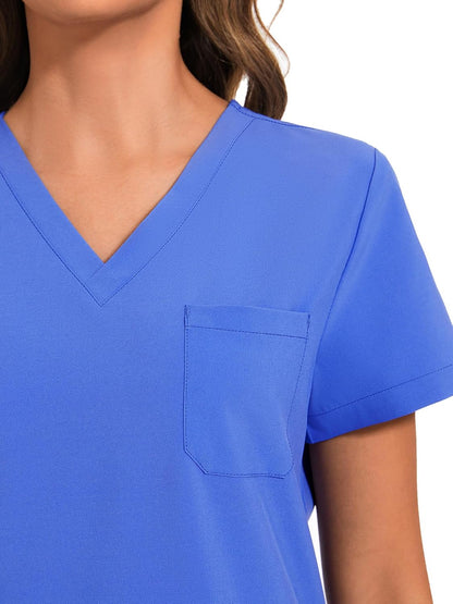 COZYFIT Scrubs for Women Set - Stretch V-Neck Scrub Top & Jogger Pant with 8 Pockets COZY SCRUBS - Colors A