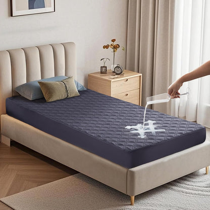 BEDLORE Waterproof Mattress Protector, Noiseless King Size Mattress Pad with Deep Pocket Fitted Up to 6-18 inches, Soft Breathable Dirt-Proof Bed Mattress Cover Washable for Bedroom, Hotel (Gray)
