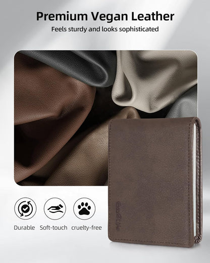 Wallet for Men, Built-in Bluetooth Tracker with Apple Find My (iOS Only), RFID Blocking Bifold Mens Air Tag Wallet with GPS Tracker, Rechargeable Wallets Finder, Gift for Him, Carbon Black