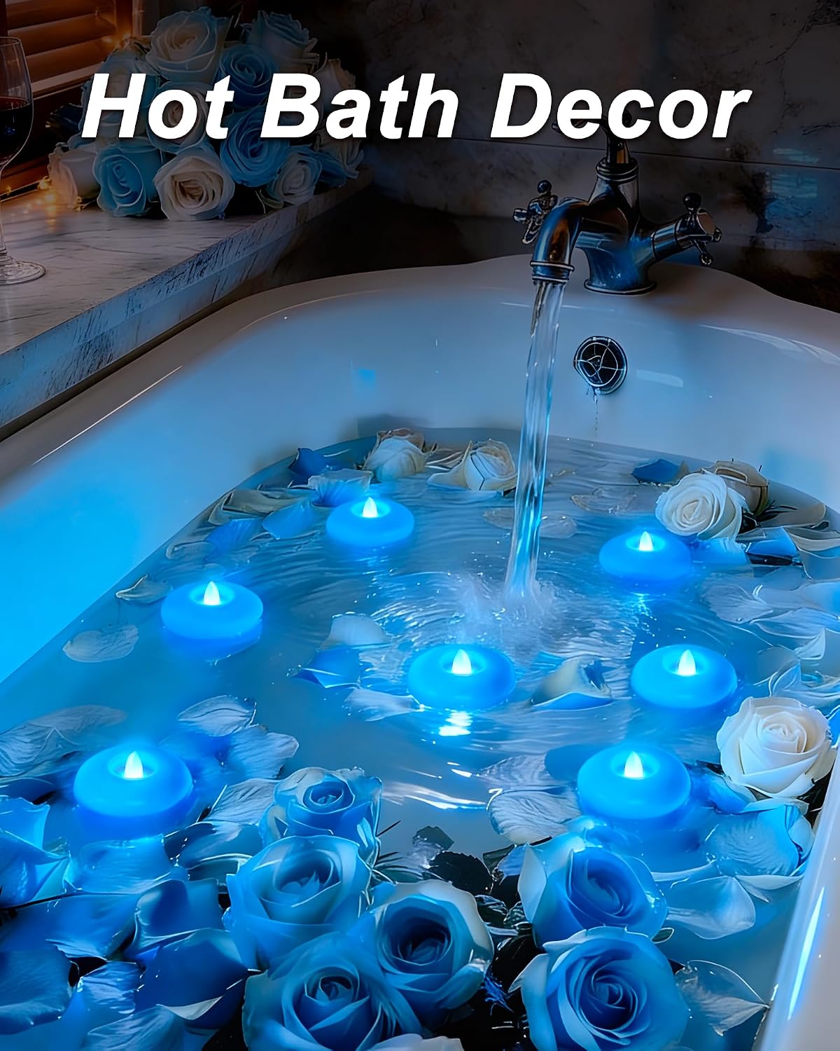 Homemory 24 Pack 3” Flameless Led Floating Candles, 200 Hour White Battery Operate Waterproof Tealights for Cylinder Vases, Centerpieces at Wedding Decor, Party, Pool