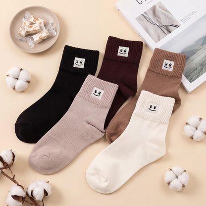Eurzom 10 Pairs Socks Womens Crew Elastic Ankle Length Cotton Socks Aesthetic Cute Lightweight Low Cut Gifts for Women - Colors A