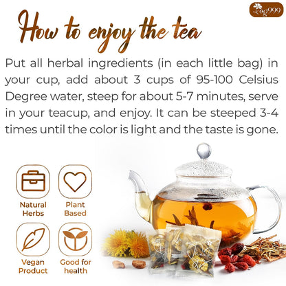 TOG999, 135 Premium Red Rooibos Tea Bags, 100% Natural & Pure from Rooibos Tea Leaves. Loose Leaf Rooibos Herbal Tea. Made with Natural Material Tea Bags. No Sugar, No Caffeine, No Gluten, Vegan.
