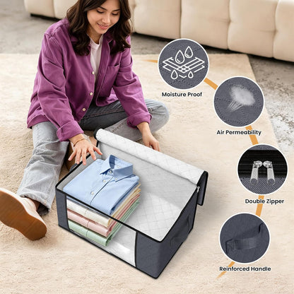 Fab totes Storage Bags for Clothes Blanket Storage Bins with Lids