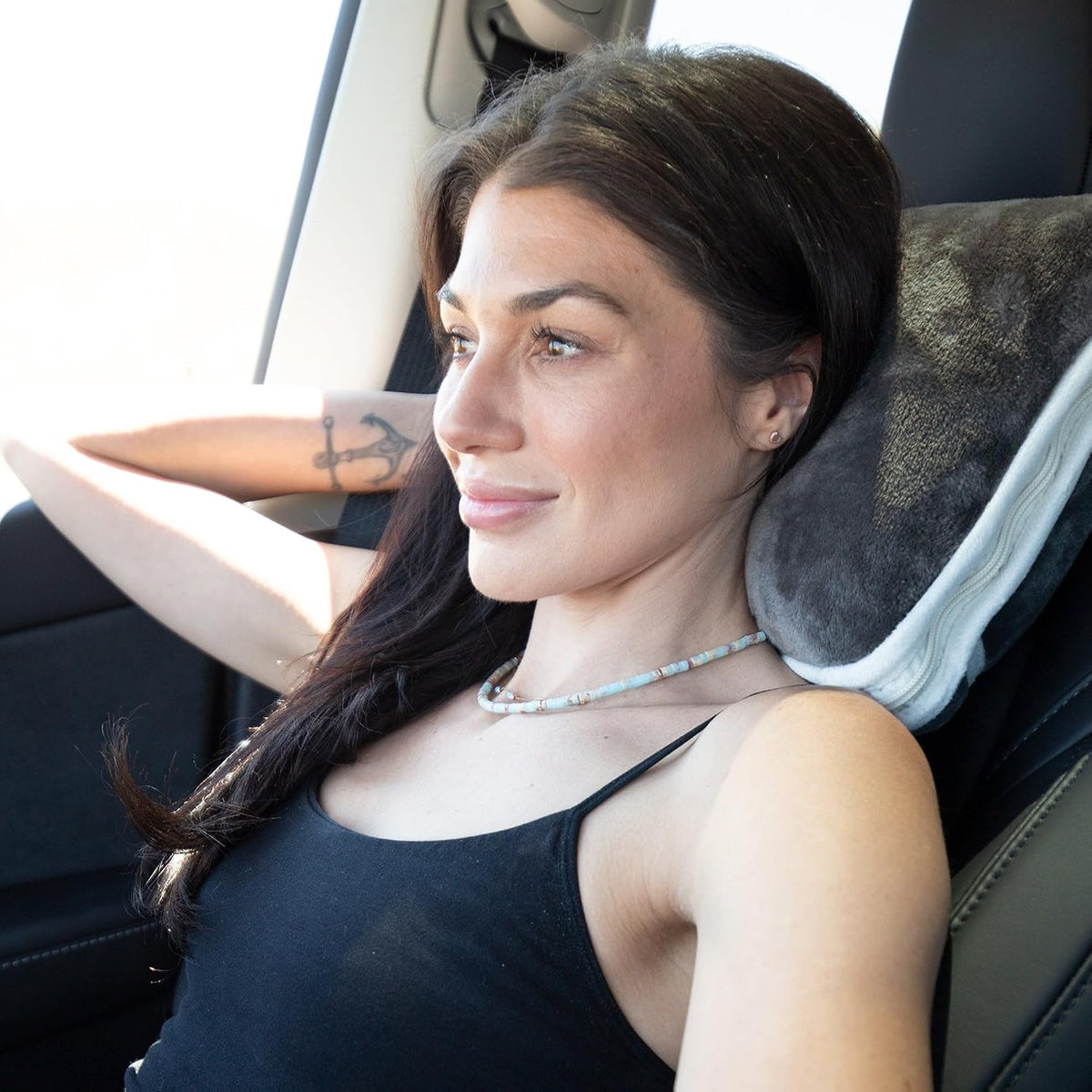 Carstens, Inc. Travel Blanket, Premium Compact 2-in-1 Airplane Blanket/Pillow, Open Sky Blue Aztec