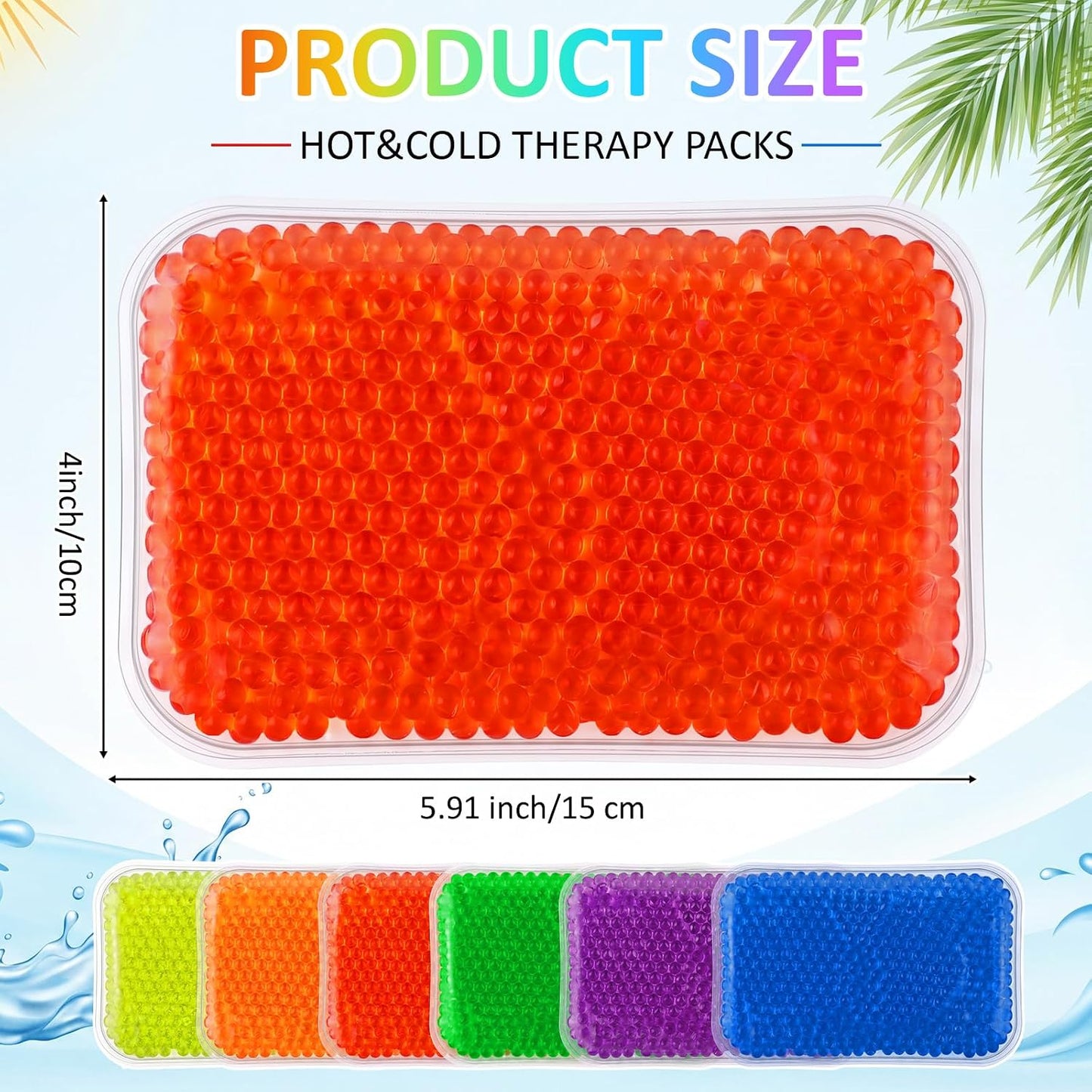 TrelaCo 24 Pcs Gel Bead Ice Pack 4 x 6 Inch Reusable Hot Cold Pack Soft Small Gel Cooling Pad Compress for Sports Swelling, Knee, Shoulder, Foot, Back, Ankle, Neck, Elbow Injuries Wrap Pain Relief