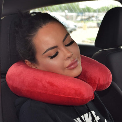 Wolf Essentials Adult Cozy Soft Microfiber Neck Pillow for Travel – Compact, Machine Washable - Perfect for Airplane, Car, or Home Use - Filled and Finished in The USA – Charcoal