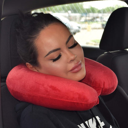 Wolf Essentials Adult Fleece Travel Neck Pillow for Airplane, Charcoal