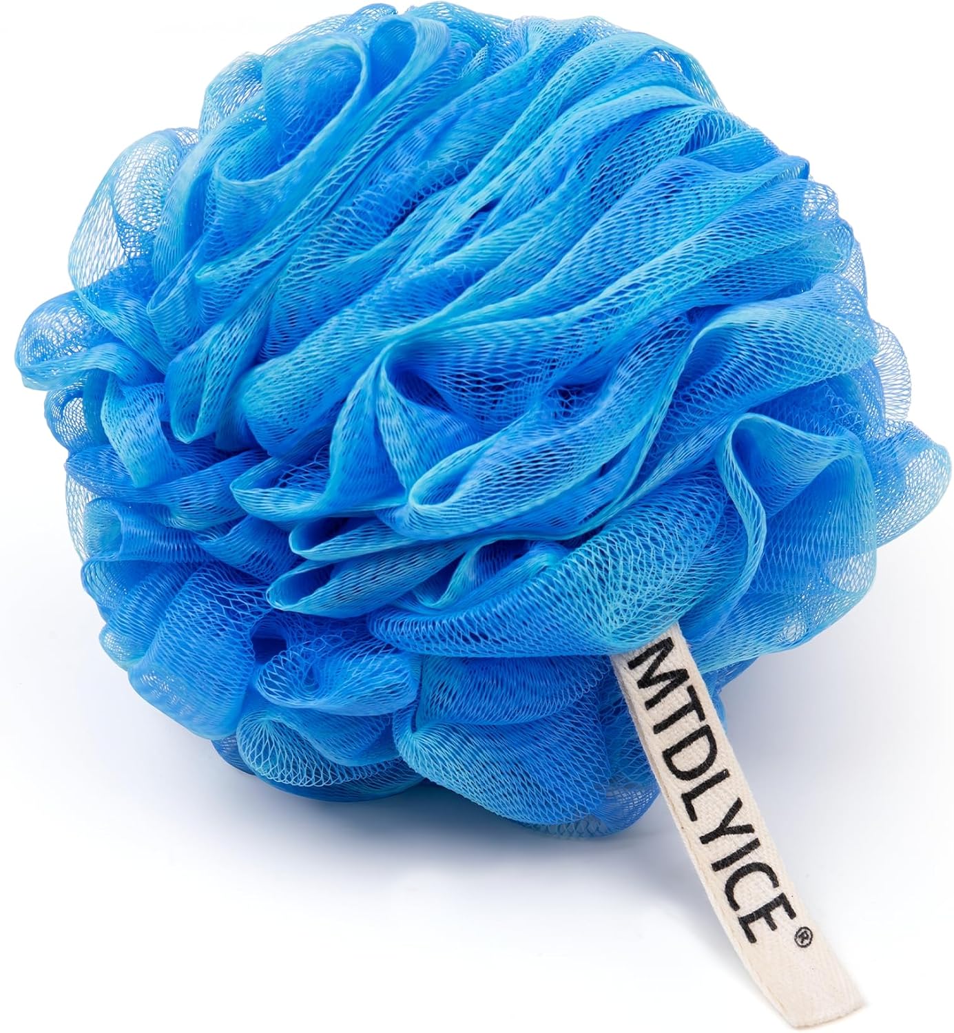 MTDLYICE Loofah Sponge, XXL Large Loofah 100g 4 Pack, Bath Sponge Soft Mesh Shower Loofah for Men, Body Scrub, Shower Pouf Bath Accessories, for Body Wash, Soap (Blue Gray)