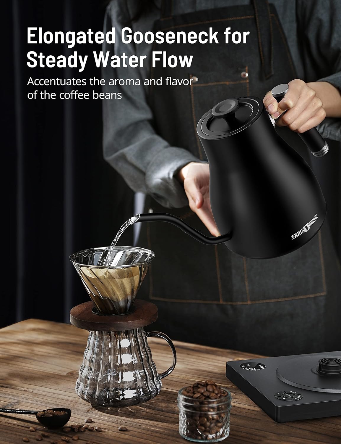 1.7L Electric Glass Kettle with Variable Temperature Control, 1500W Fast Heating Water Boiler, 13 Temperature Presets, Keep Warm Function, Auto Shut-Off Safety Protection, LED Touch Panel, 120V