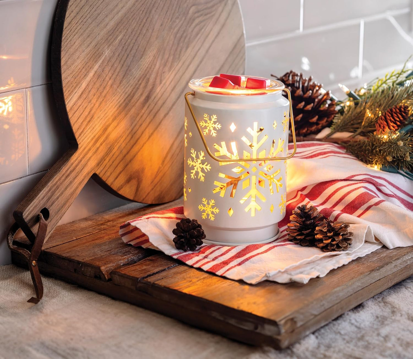 Candle Warmers ETC. Vintage Bulb Illumination Fragrance Warmer- Light-Up Warmer for Warming Scented Candle Wax Melts and Tarts to Freshen Room, Apothecary