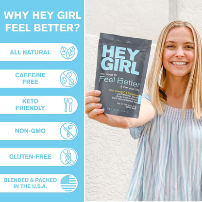 Get Well Soon Gifts For Women | Immunity Tea For Colds and Sore Throat with Elderberry, Echinacea | Care Package For Sick Friend to Feel Better | Recovery Immune Support, Herbal Throat Coat Tea Bags