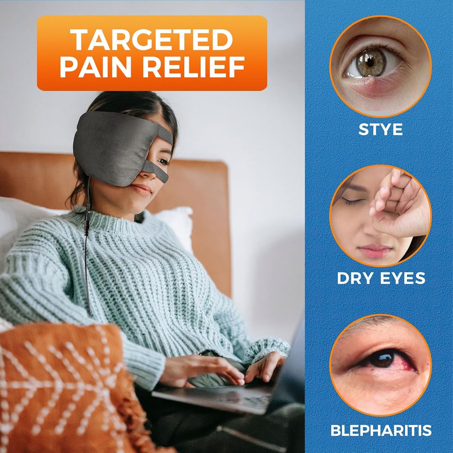 sticro Stye Eye Compress Heating Pad for Stye Treatment, Moist Heat Eye Mask for Stye Chalazion Blepharitis Relief, 3 Temp & 5Timer Settings for Both Left & Right Eyes