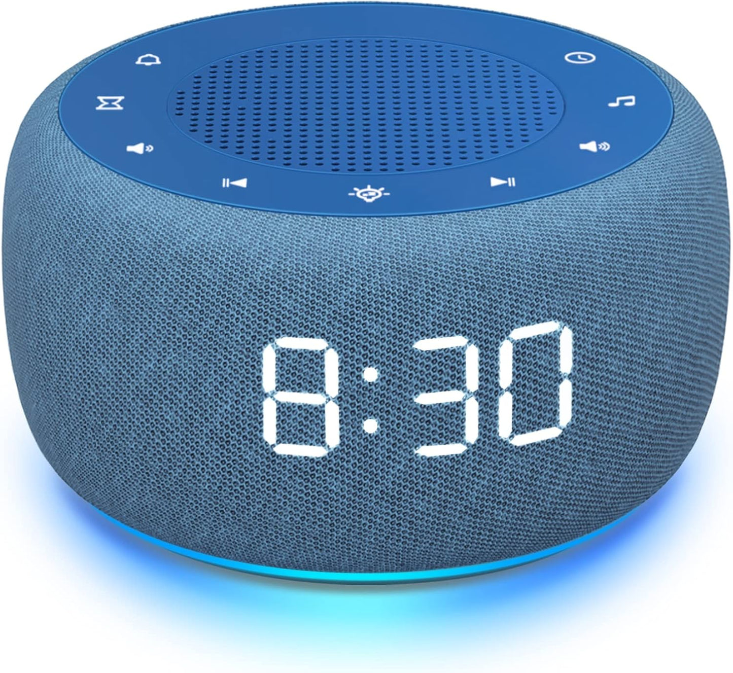Buffbee Alarm Clock with Sound Machine for Bedrooms – 2-in-1 White Noise Machine for Sleep, Gentle Wake-Up with Soft Alarm Sounds, Ambient Night Light, Plug-in, Sleep Better, Wake Gently