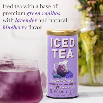 The Republic of Tea Beautifying Botanicals® Beauty Blueberry Lavender Herbal Iced Tea Bags (8 count)