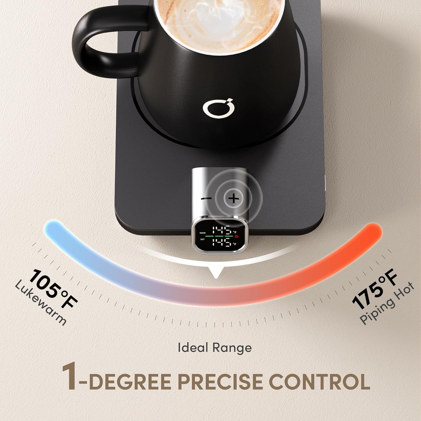 Coffee Mug Warmer & iKago Mug Set, Accurate Temperature Control Smart Heated Mug for Desk, Electric Coffee Warmer with Auto Shut Off & Real-Time Temp Display, Gifts for Men Women, 15oz Ceramic Mug