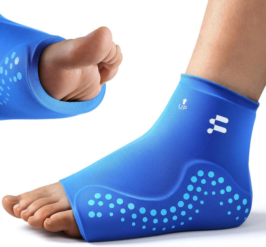 Extended Ankle Ice Pack Wrap for Sprained Ankle & Swelling Relief, 30% Longer Lasting Cold Therapy, Reusable Gel Ice Pack Sleeve for Foot Pain, Plantar Fasciitis, Achilles Tendonitis, Heel Pain, XL