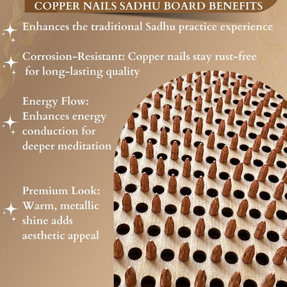 TENGRY Sadhu Board, Specially Crafted Aluminum & Copper Nails, Light Nail Board, 0.31 IN (8 mm), Beginners, Hexagon, Slim Sadhu Wood Board for Standing on Nails, Acupuncture Foot Massage, Yoga Gift