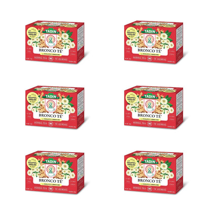 Tadin Bronco Herbal Tea, Caffeine Free, Decaf, 24 Tea Bags Per Box, Pack of 6