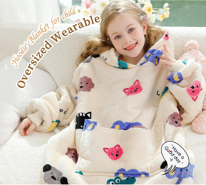 Aemilas Wearable Blanket Hoodie - Warm Sherpa Blanket Sweatshirt as Gifts for Adult Women Mom Men, One Size Fits All