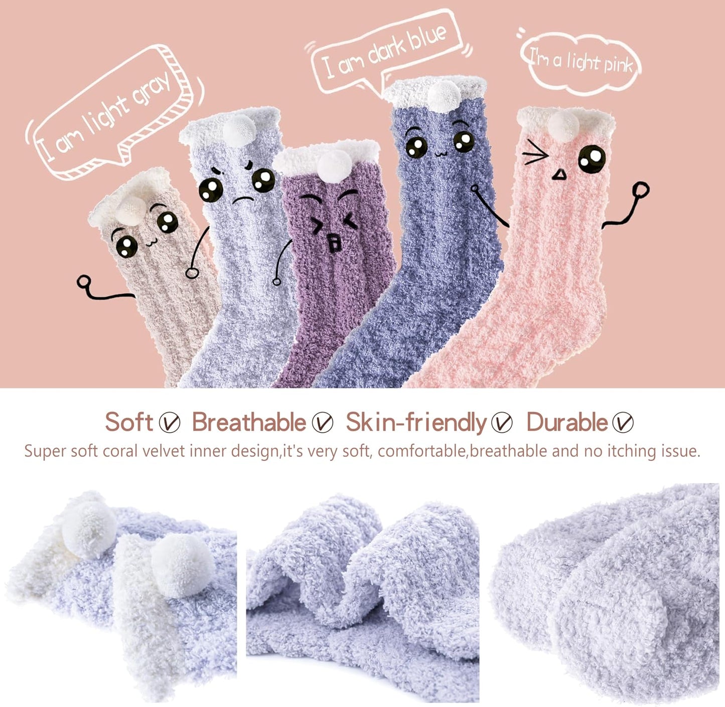EBMORE Womens Fuzzy Socks Slipper Fluffy Cozy Comfy Cabin Plush Warm Winter Sleep Home Soft Socks