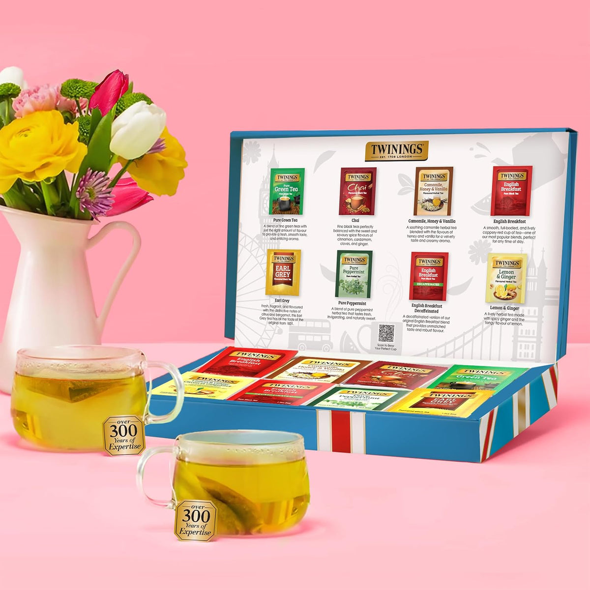 Twinings Tea Classics Collection Gift Box Variety Sampler, 48 Tea Bags (Pack of 1), Enjoy Hot or Iced, Includes Black, Herbal, Green, & Chai Teas