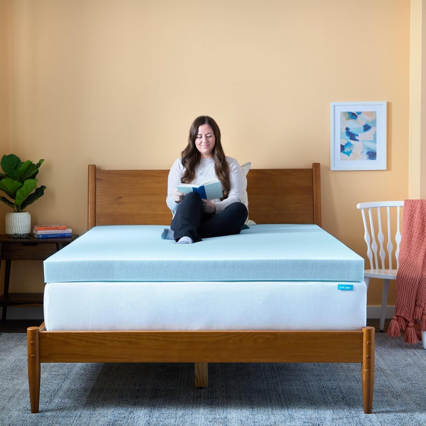 Linenspa Memory Foam Mattress Topper, Queen Size - 2 Inch Gel Infused Memory Foam - Plush Feel - Cooling and Pressure Relieving - CertiPUR Certified