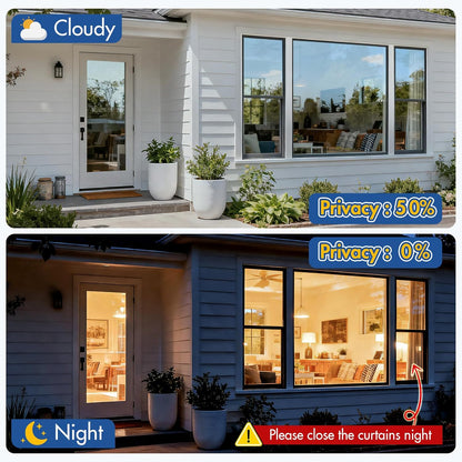 Coavas Blackout Window Film, 100% Light Blocking Privacy Window Film, No Glue Static Cling, Heat & UV Blocking, Removable Room Darkening Window Cover, Renter Friendly for Bedroom, 17.5x78.7Inch,Black