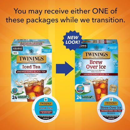 Twinings Brew Over Ice Unsweetened Black Iced Tea K-Cup Pods for Keurig, 24 Count (Pack of 1), Refreshing, Smooth, Caffeinated