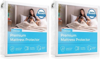 Linenspa Waterproof Mattress Protector — Breathable, Noiseless, Full