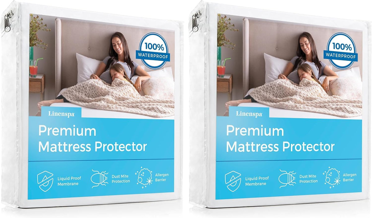 Linenspa Waterproof Mattress Protector — Breathable, Noiseless, Full
