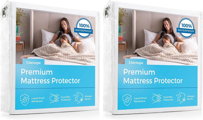 Linenspa Waterproof Mattress Protector — Breathable, Noiseless, Full