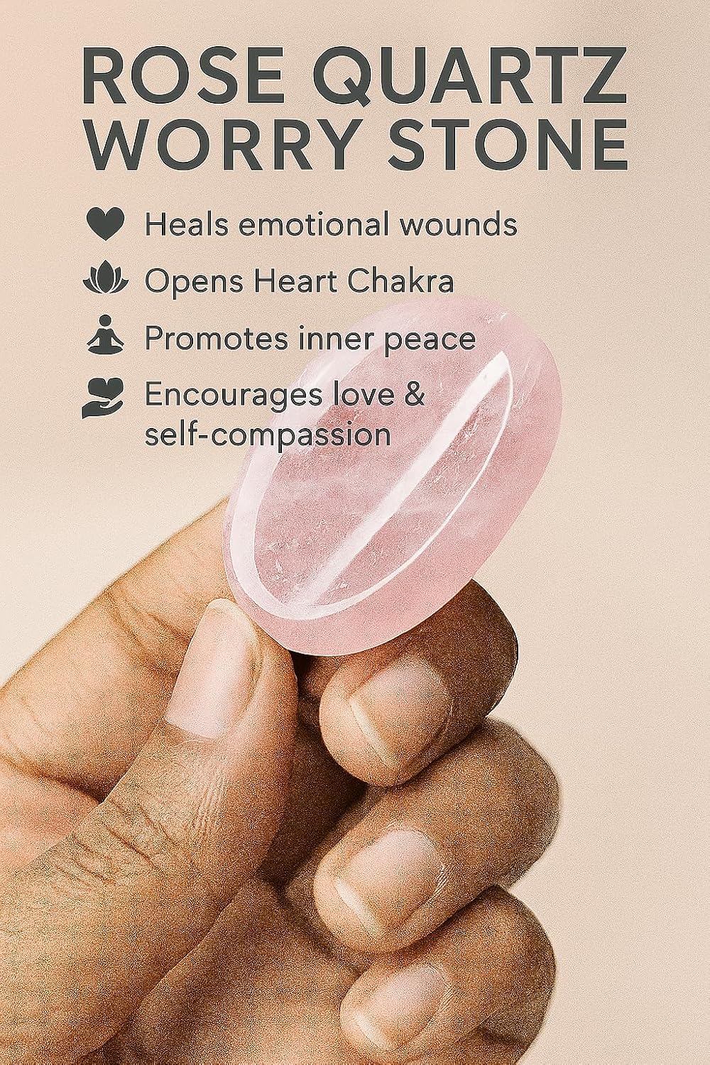 Natural Polished Thumb Palm Crystal for Meditation, Labradorite Worry Stone for Stress Relief, Anxiety Support & Pocket Reiki Healing