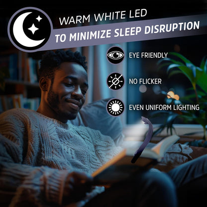 Energizer Flex-R LED Rechargeable Book Light for Reading in Bed, Reading Light with Warm LED Color, Long-Lasting and Lightweight,Blue
