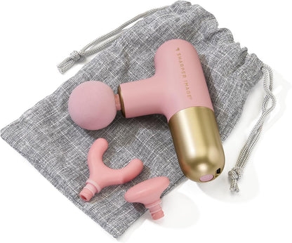Sharper Image Powerboost Move - Mini Percussion Massage Gun| 4 Attachments, 4 Speeds, FSA Eligible| Full Body Back & Shoulder Massager| Deep Tissue Muscle Recovery| Portable Pain Relief Massage Tool