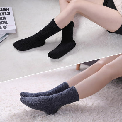CHOWISH Womens Fuzzy Slipper Socks Super Soft Microfiber Fluffy Cozy Winter Warm Fuzzy Crew Socks