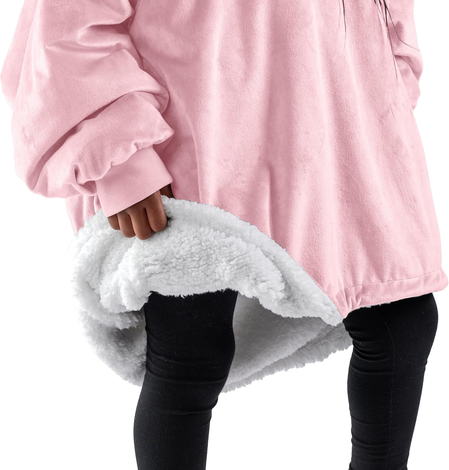 Bare Home Wearable Blanket Hoodie - Soft Plush Sherpa - Warm and Cozy - Oversized Wearable Blanket