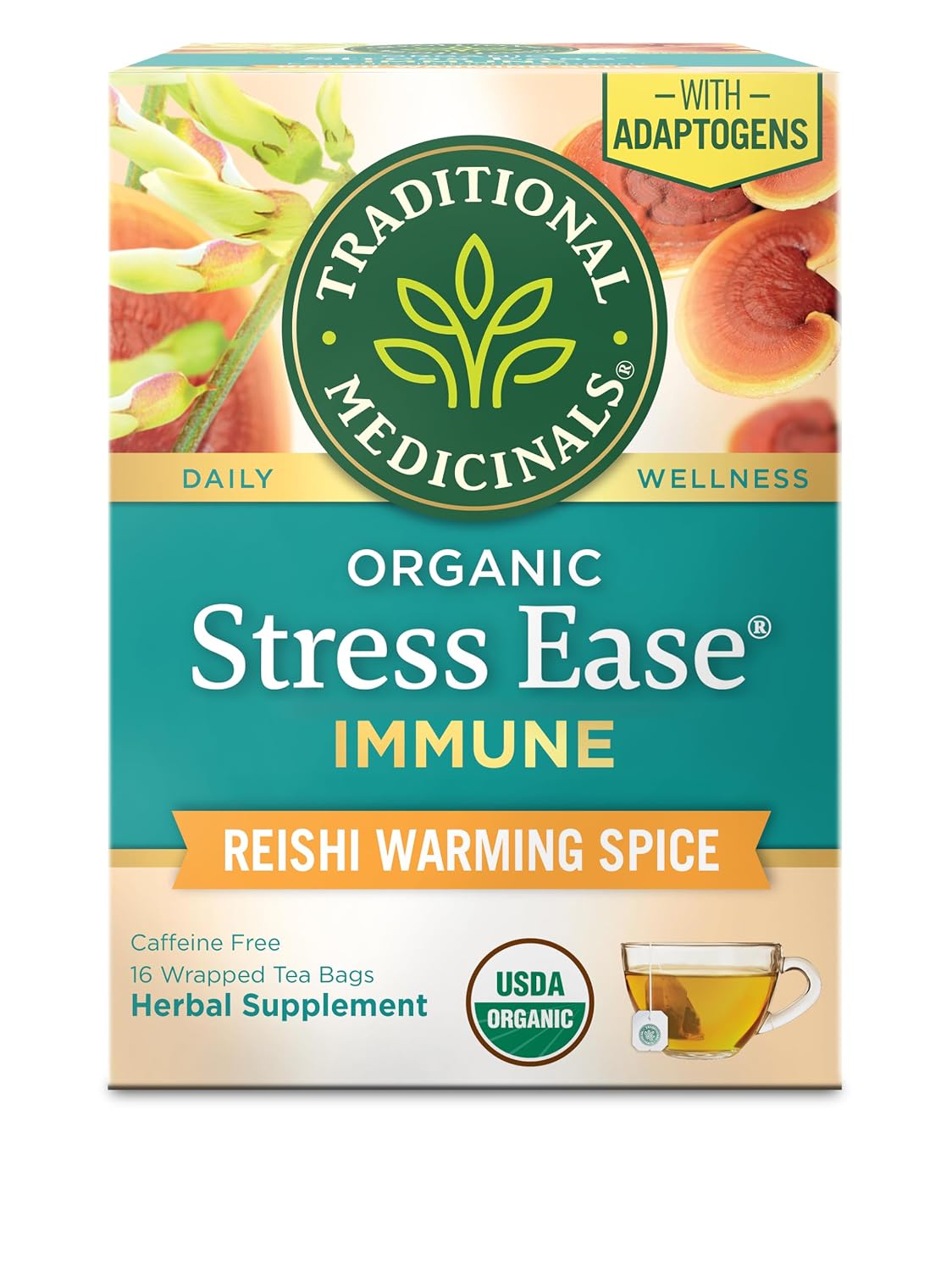 Traditional Medicinals Organic Stress Ease Immune, 16 Tea Bags