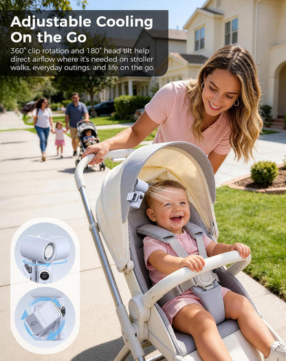 Hotsales Clip-On Portable Fan for Strollers, Handheld Turbo Fan for Travel