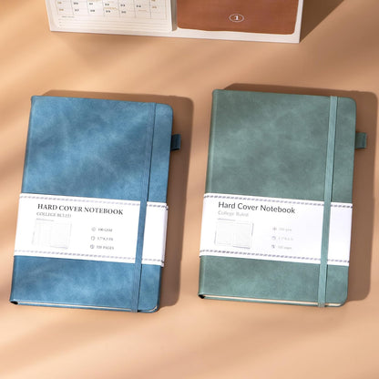 CAGIE Lined Journal Notebook for Women Men 320 Pages 100 Gsm Paper Thick Journaling Notebooks A5 Leather Journals for Writing Hardcover Journal Supplies for Work Note Taking Diary, 5.7x8.3 In, Green