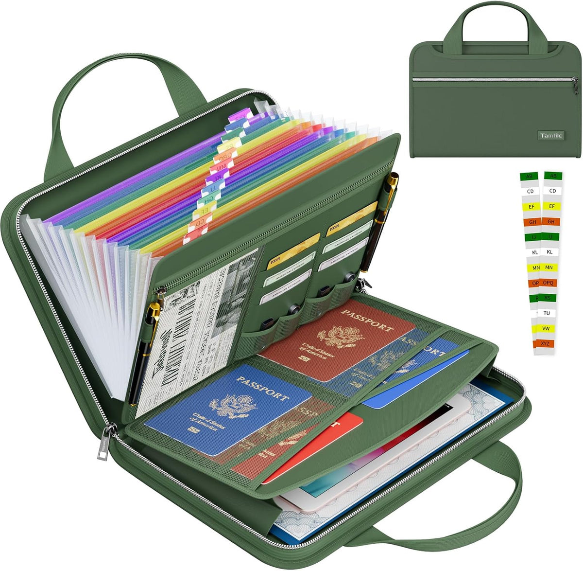 Tamfile Fireproof Accordion File Organizer, Expanding File Folder