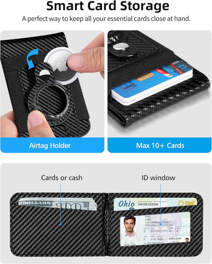 For Magsafe Wallet Stand with Airtag Holder, 10 Cards Holder, RFID Blocking