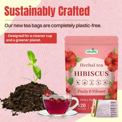 Hiihone Lemon Balm Tea Bags 20 Count – Pure & Natural Lemon Balm Tea, Caffeine-Free Herbal Tea, Calming & Soothing, Non-GMO, Fresh Citrusy Flavor