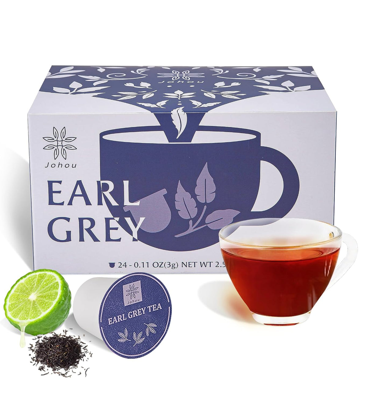 Johou Earl Grey Tea Pods for K-Cup Brewer, 24 pods